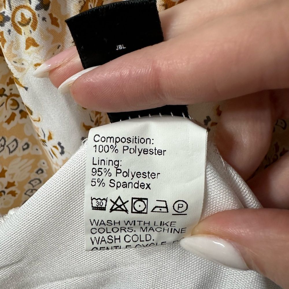 SHEIN Maternity Allover Print Flounce Sleeve Guipure Lace Panel Dress medium - Picture 8 of 11